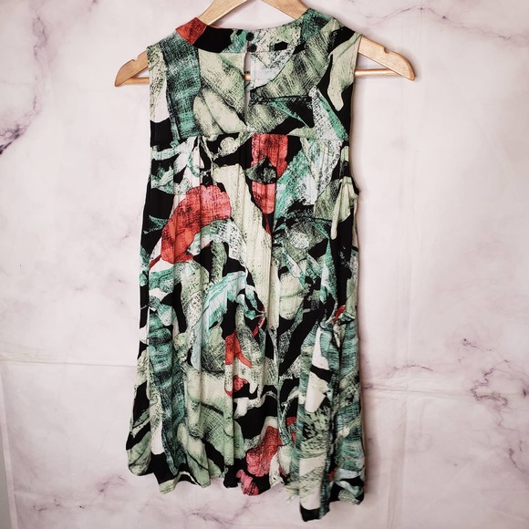 LC LAUREN CONRAD tropical palm leaf tunic mock neck tank XS - Picture 7 of 10